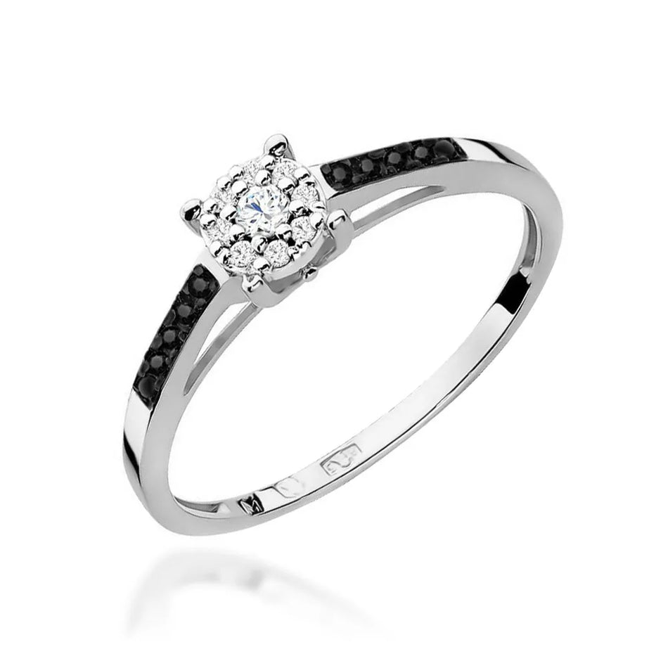 Gold Ring with 0.04ct Diamond and 0.005ct  Diamonds
