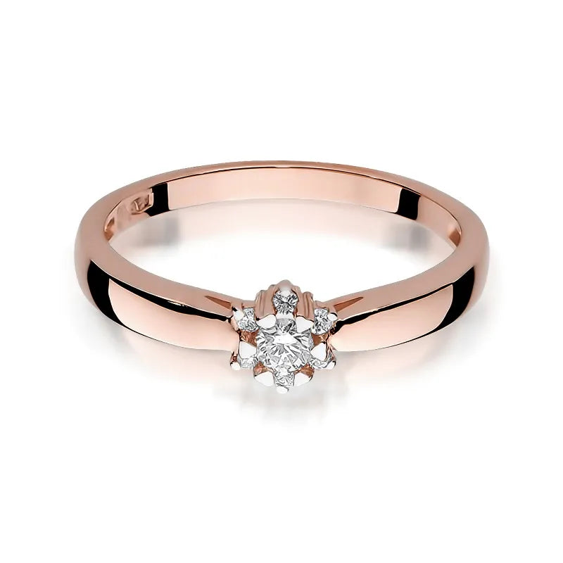 Gold Ring with 0.10ct and 0.052ct Diamonds