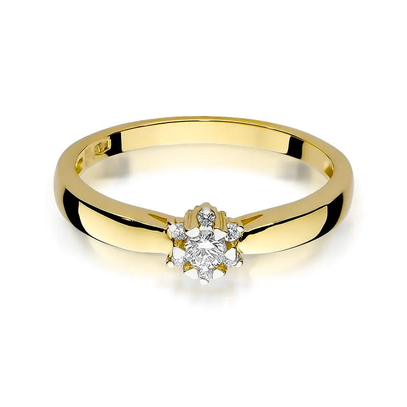 Gold Ring with 0.10ct and 0.052ct Diamonds