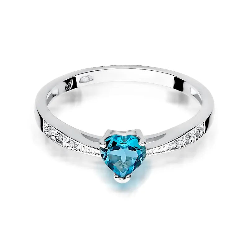 Zlatý prsten s topazem 0,50 ct a diamanty 0,03 ct