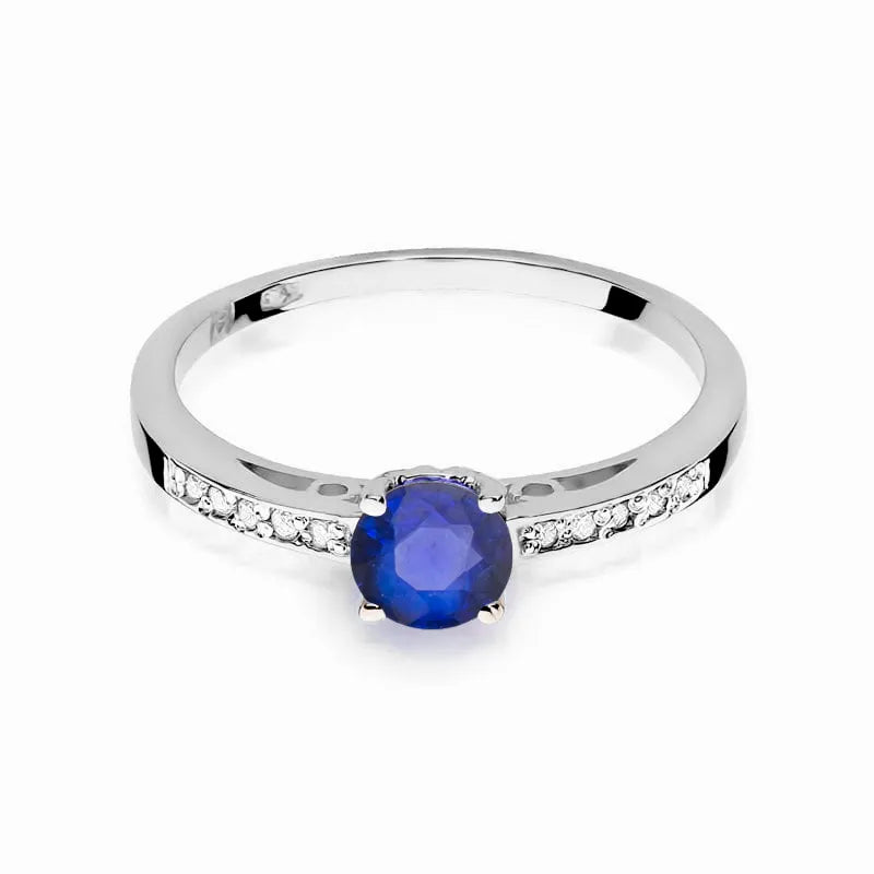 Gold Ring with 0.50ct Sapphire and 0.05ct Diamonds