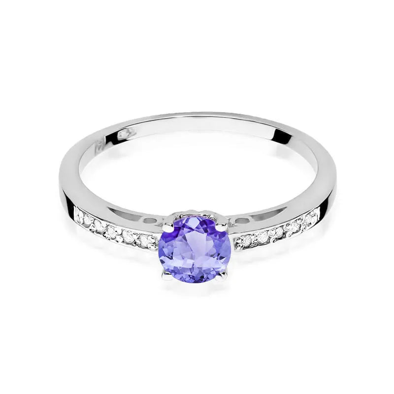 Gold Ring with 0.50ct Tansanit and 0.05ct Diamonds