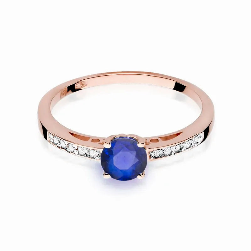 Gold Ring with 0.50ct Sapphire and 0.05ct Diamonds