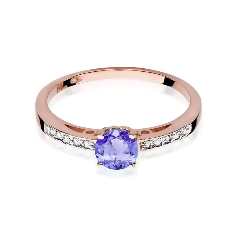 Zlatý prsten s 0,50ct tanzanitem a 0,05ct diamanty