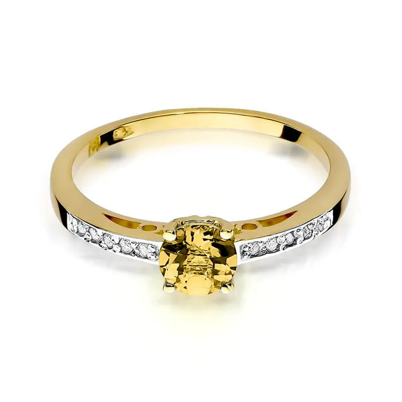 Gold Ring with 0.50ct Citrin and 0.05ct Diamonds