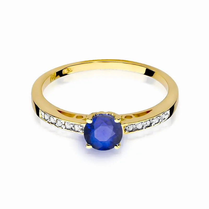 Gold Ring with 0.50ct Sapphire and 0.05ct Diamonds