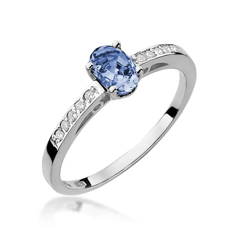 Gold Ring with 0.40ct Tansanit and 0.05ct Diamonds