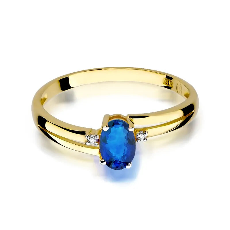 Gold Ring with 0.70ct Sapphire and 0.029ct Diamonds