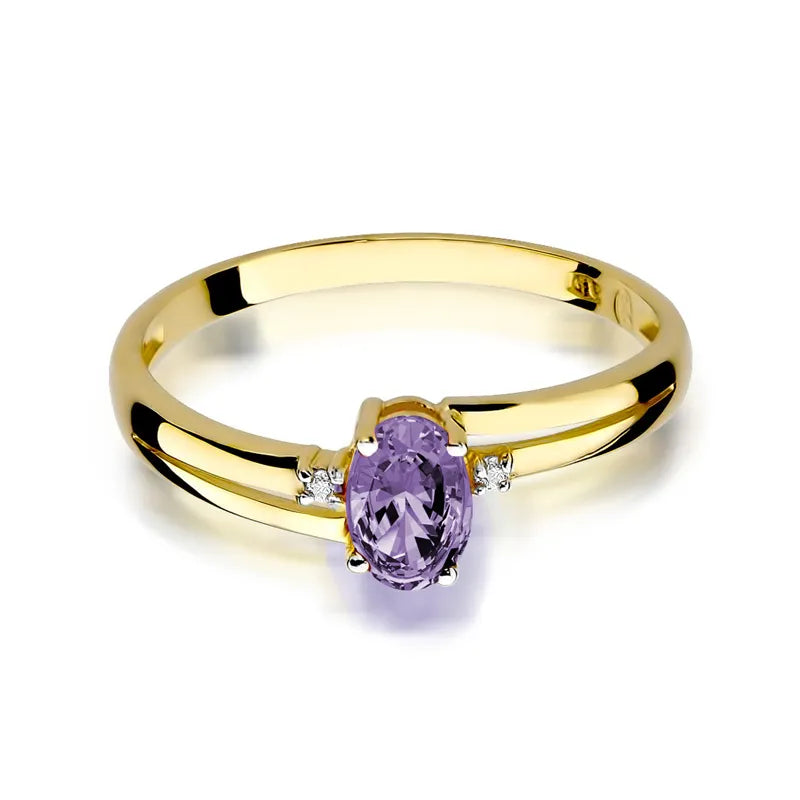 Gold Ring with 0.40ct Tansanit and 0.029ct Diamonds