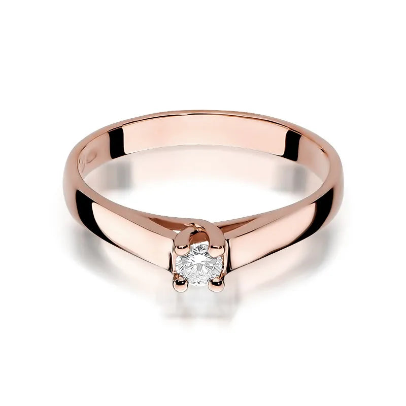 Zlatý prsten s diamantem 0,10 ct