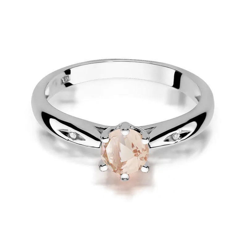 Gold Ring with 0.40ct Morganite and 0.01ct Diamonds