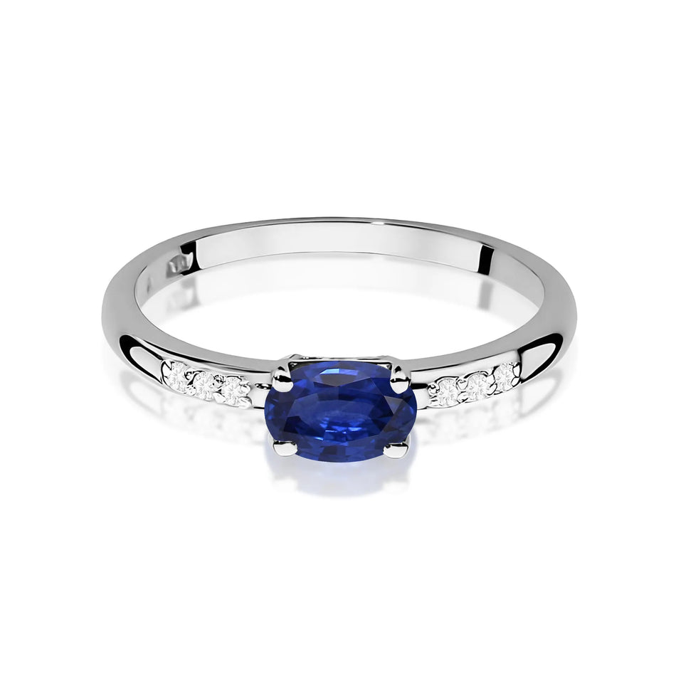 Gold Ring with 0.70ct Sapphire and 0.03ct Diamonds