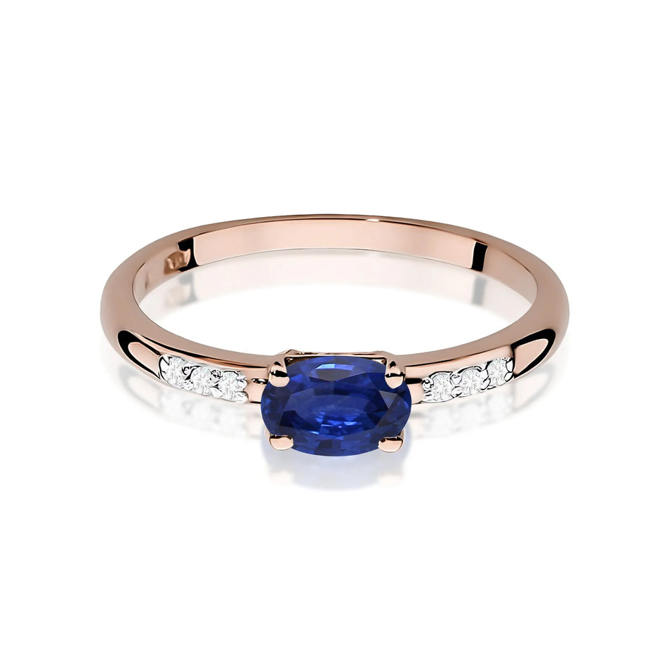 Gold Ring with 0.70ct Sapphire and 0.03ct Diamonds