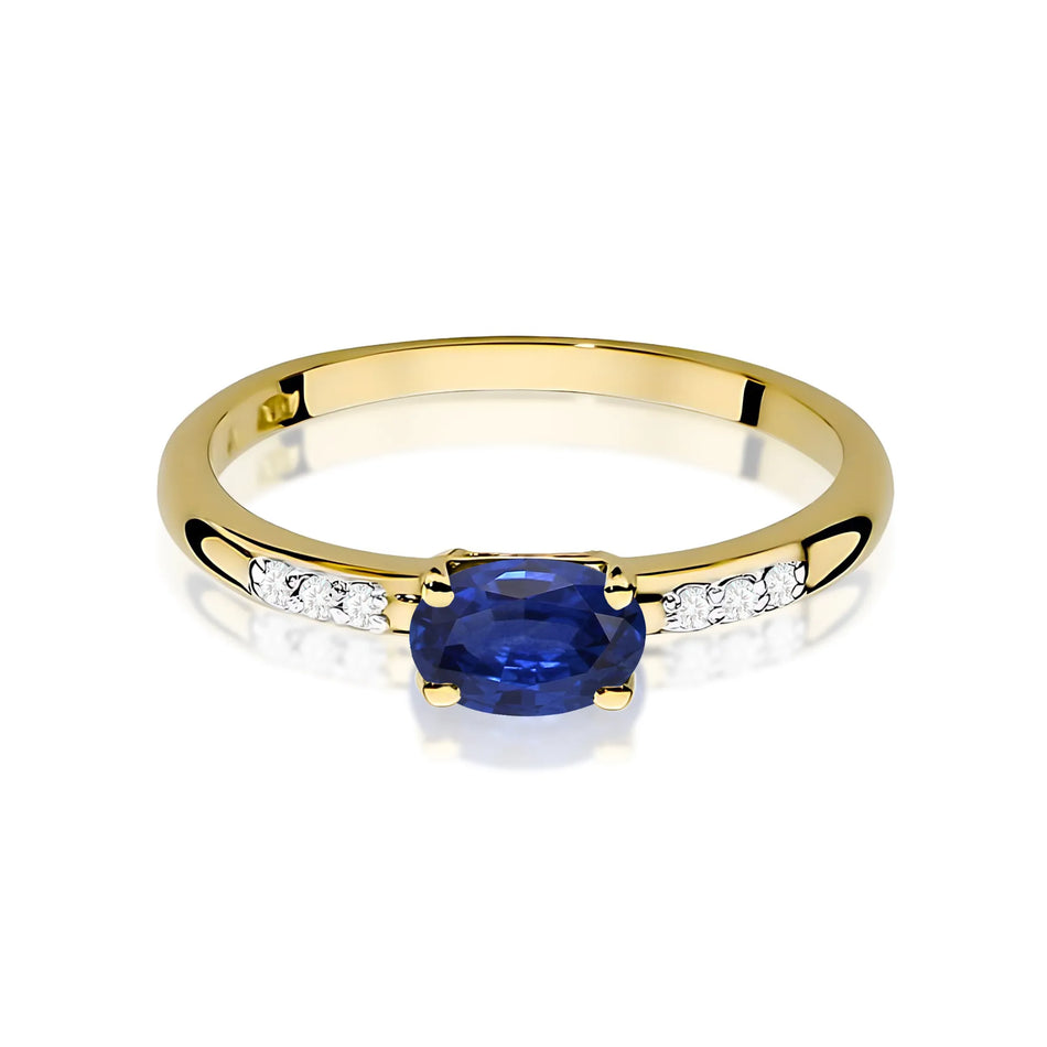 Gold Ring with 0.70ct Sapphire and 0.03ct Diamonds