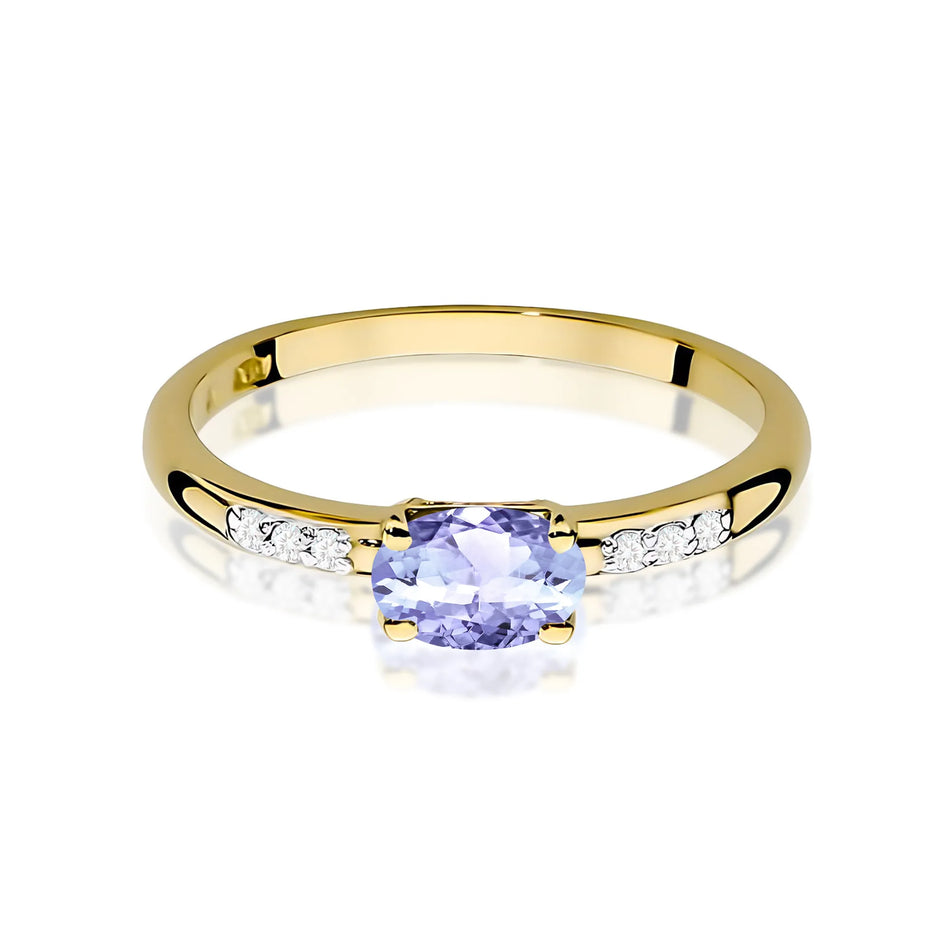 Gold Ring with 0.40ct Tansanit and 0.03ct Diamonds