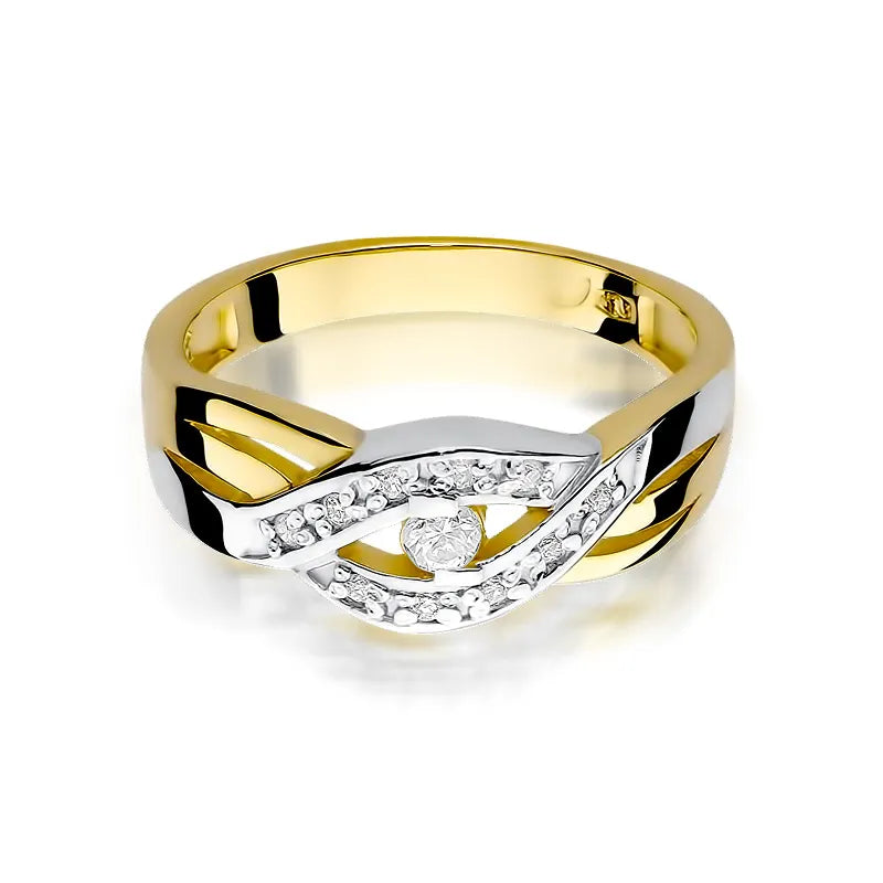 Gold Ring with 0.05ct and 0.05ct Diamonds
