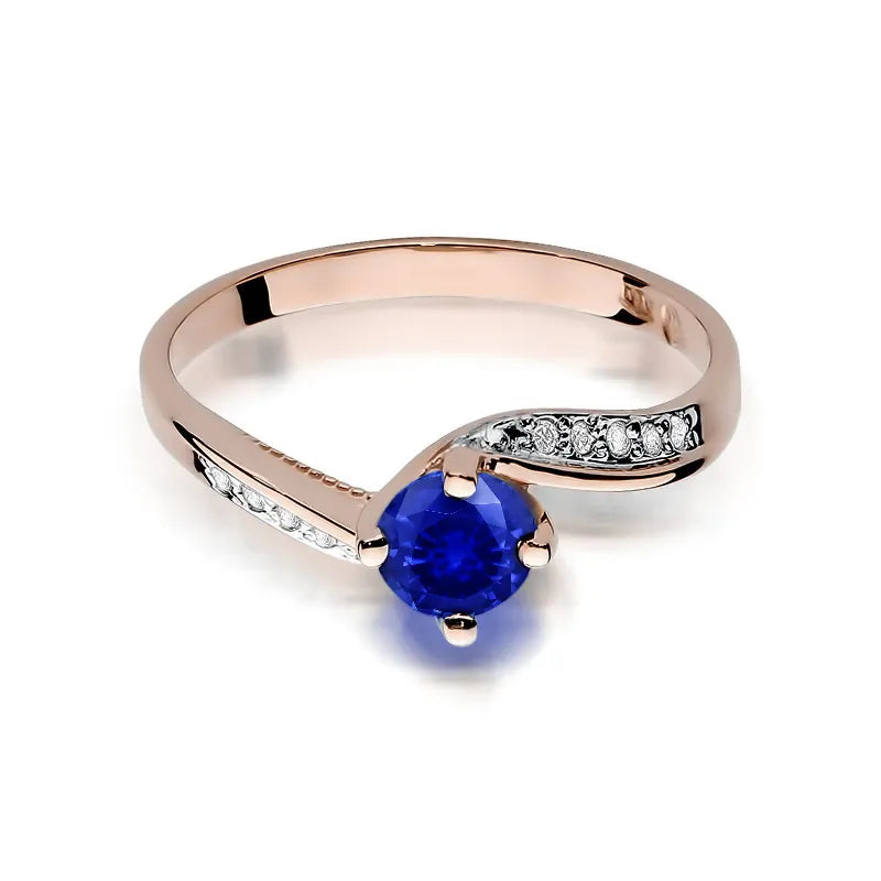 Gold Ring with 0.50ct Sapphire and 0.05ct Diamonds