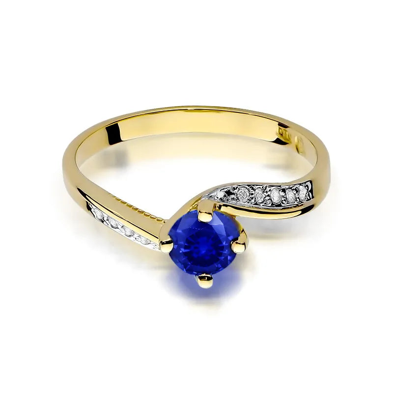Gold Ring with 0.50ct Sapphire and 0.05ct Diamonds