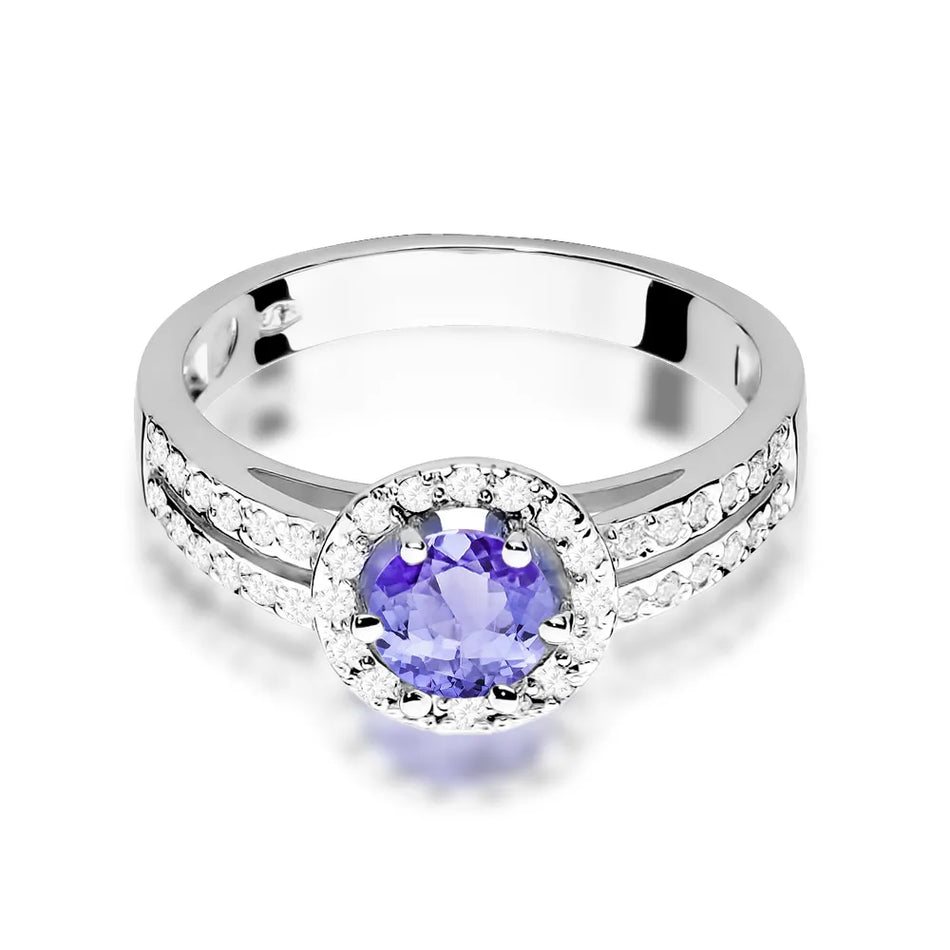 Zlatý prsten s 0,50ct tanzanitem a 0,20ct diamanty