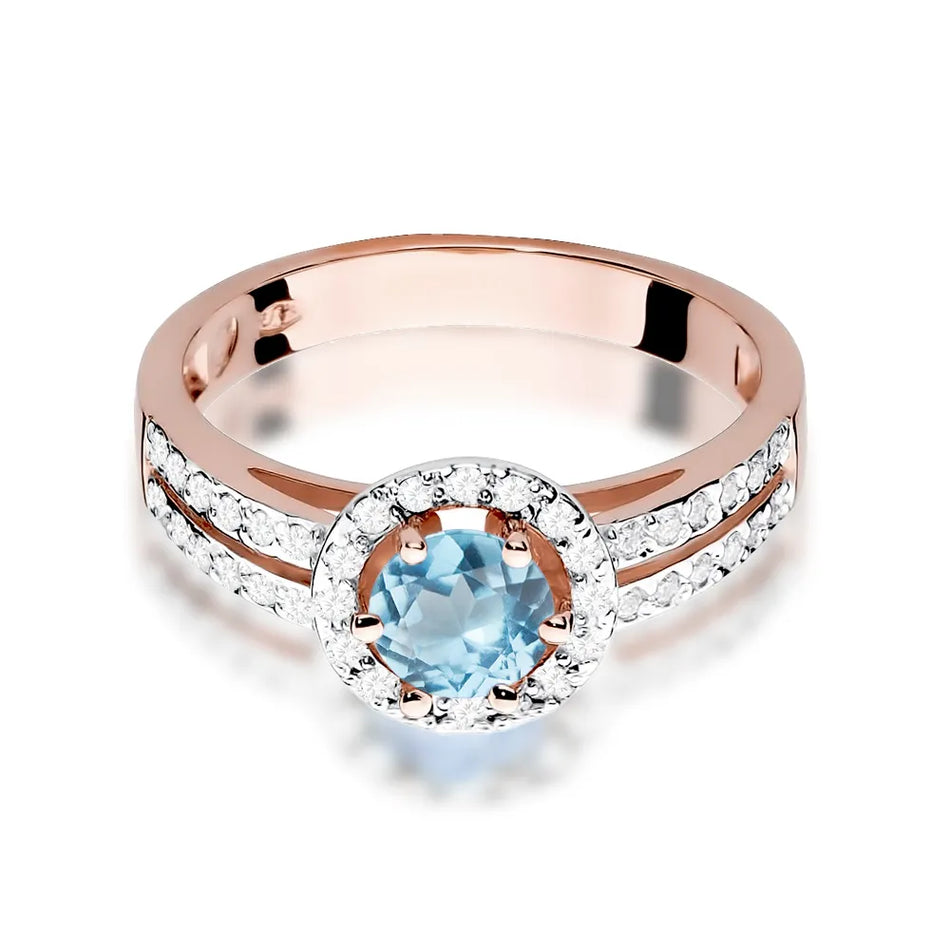 Gold Ring with 0.50ct Topaz and 0.20ct Diamonds