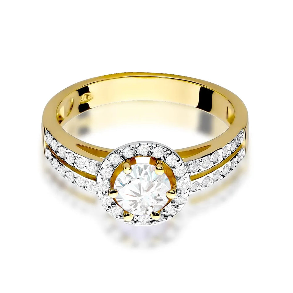 Gold Ring with 0.60ct White sapphire and 0.20ct Diamonds
