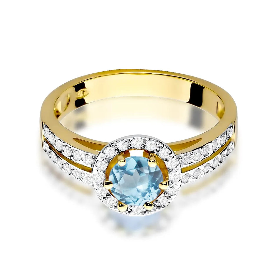 Gold Ring with 0.50ct Topaz and 0.20ct Diamonds