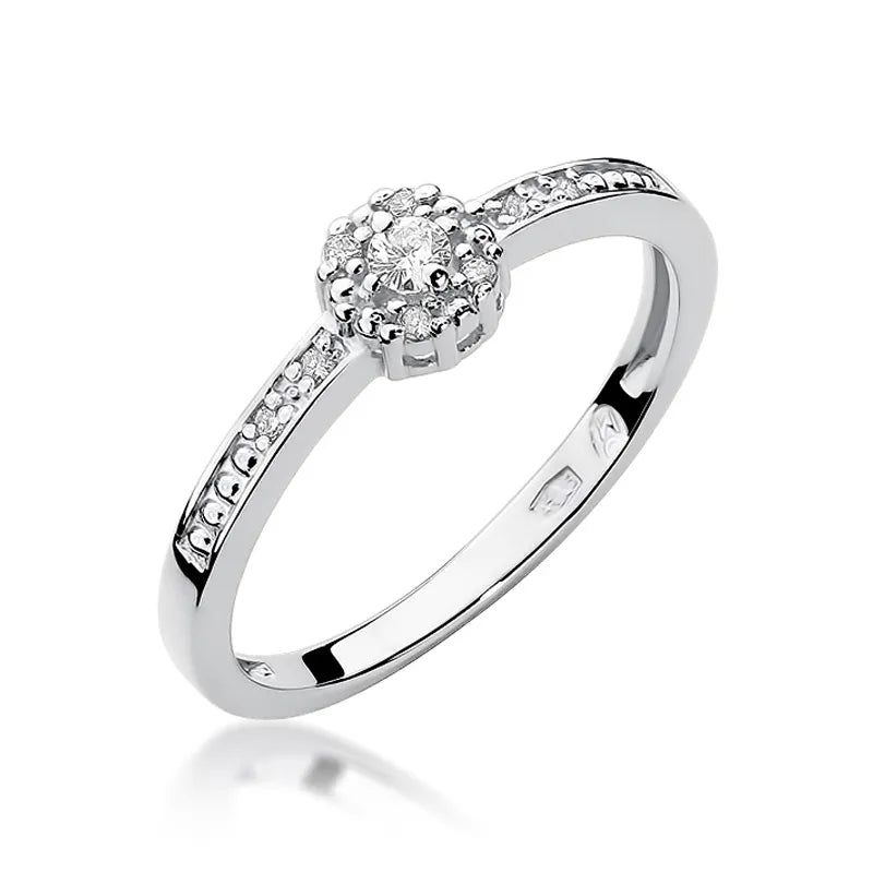 Gold Ring with 0.04ct  and 0.054ct Diamonds
