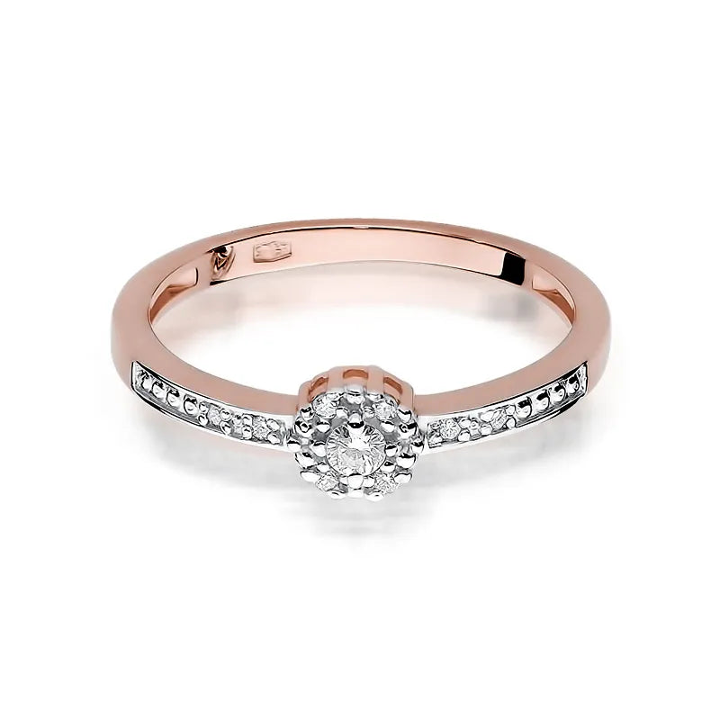 Zlatý prsten s diamanty 0,04 ct a 0,054 ct