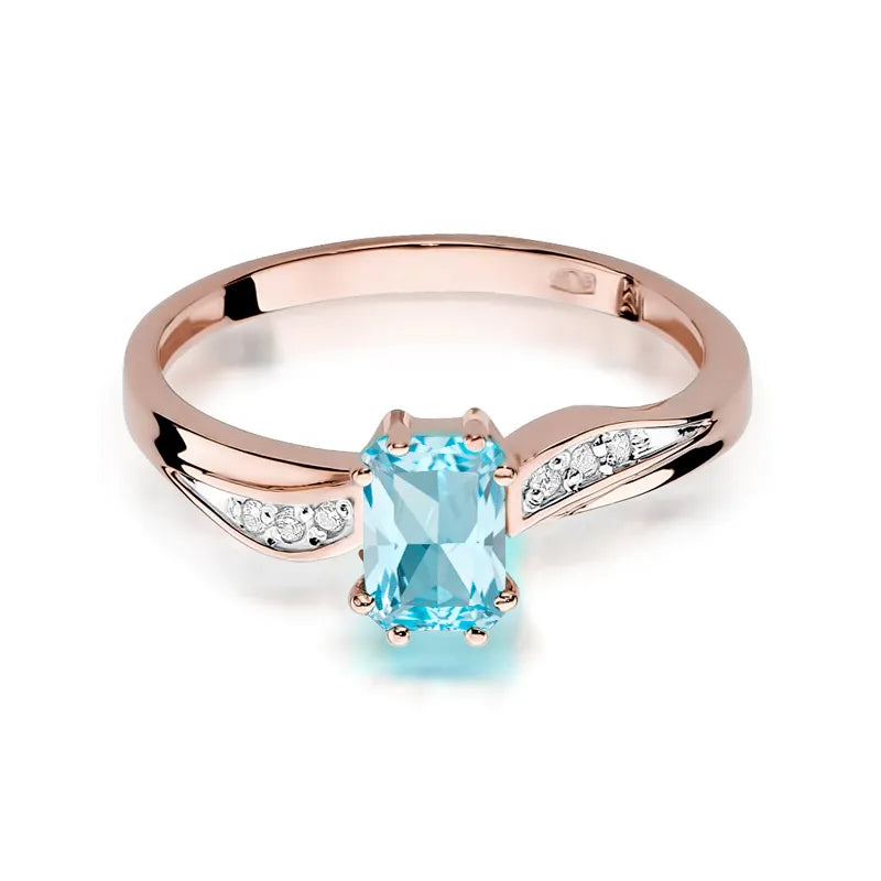 Gold Ring with 0.65ct Topaz and 0.03ct Diamonds