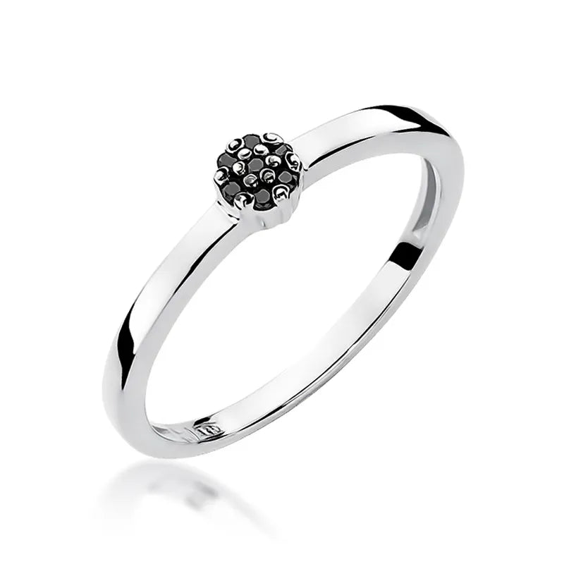 Gold Ring with 0.035ct Black Diamonds