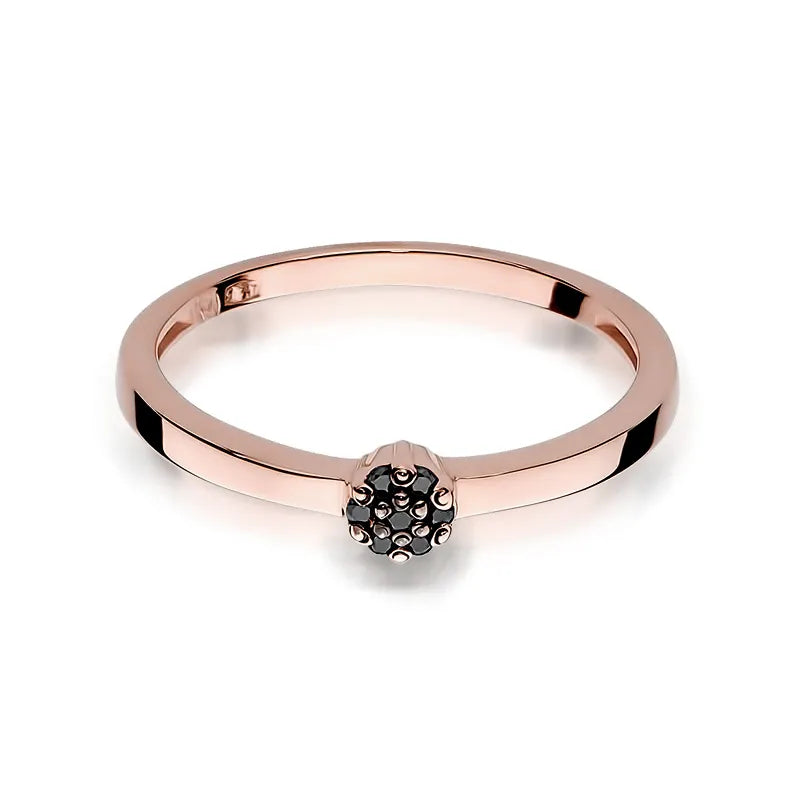 Gold Ring with 0.035ct Black Diamonds