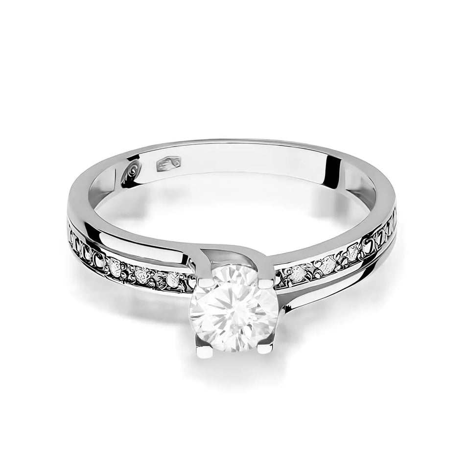 Gold Ring with 0.60ct White Sapphire and 0.03ct Diamonds