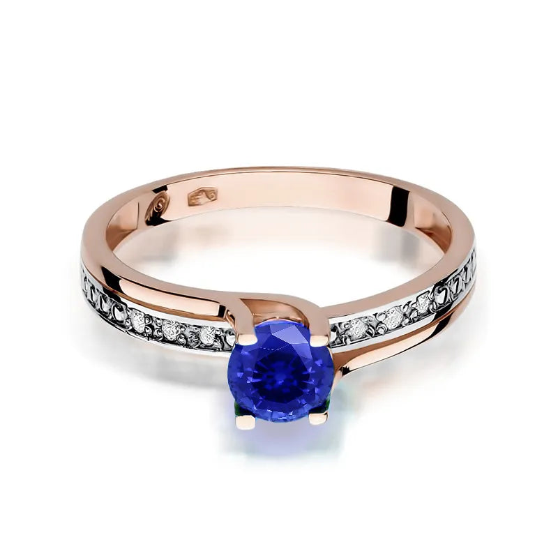 Gold Ring with 0.50ct Sapphire and 0.03ct Diamonds