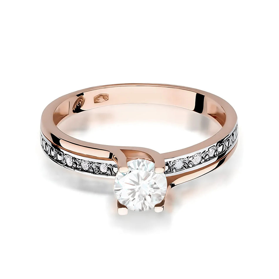 Gold Ring with 0.60ct White Sapphire and 0.03ct Diamonds