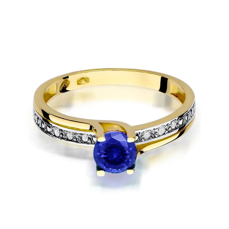 Gold Ring with 0.50ct Sapphire and 0.03ct Diamonds