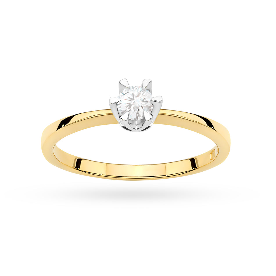 Zlatý prsten s diamantem 0,20 ct
