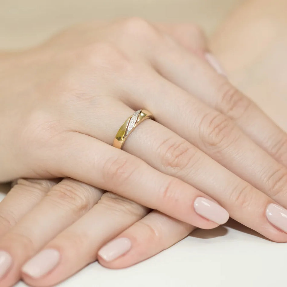 Gold Ring with 0.015ct Diamonds