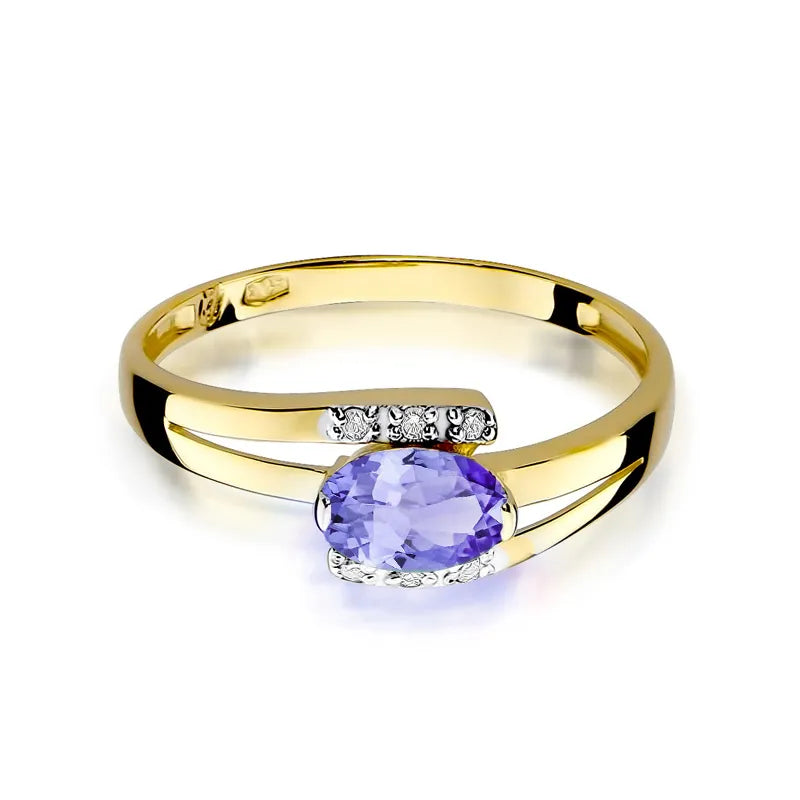 Gold Ring with 0.40ct Tansanit and 0.052ct Diamonds