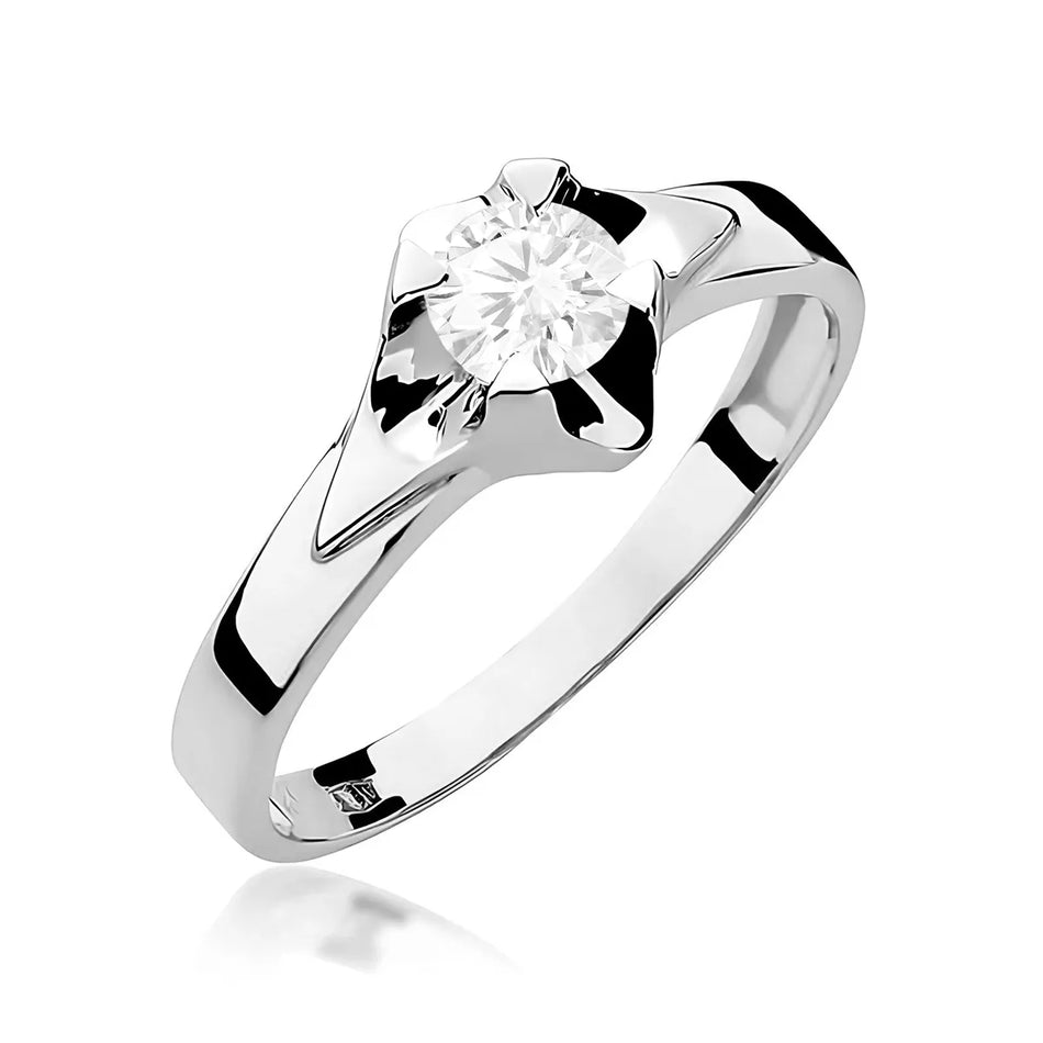 Gold Ring with 0.50ct Lab-diamond