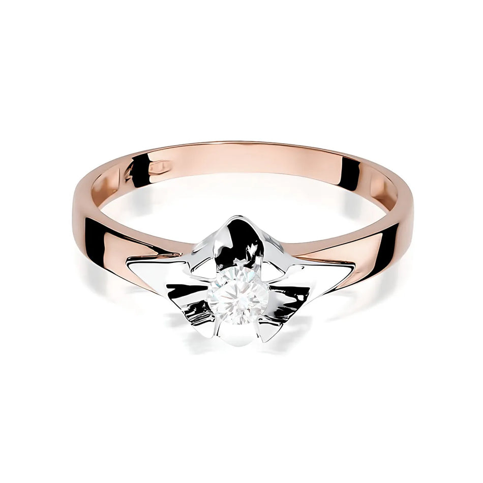Gold Ring with 0.25ct Lab-diamond