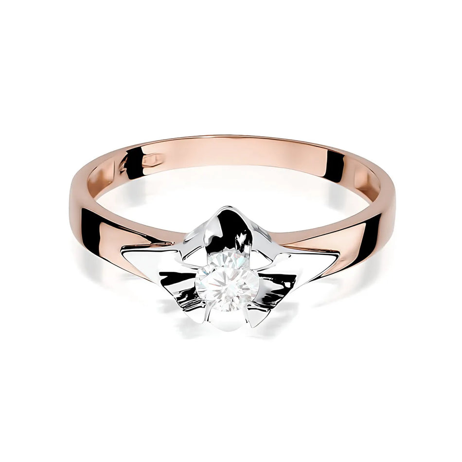 Gold Ring with 0.30ct Lab-diamond