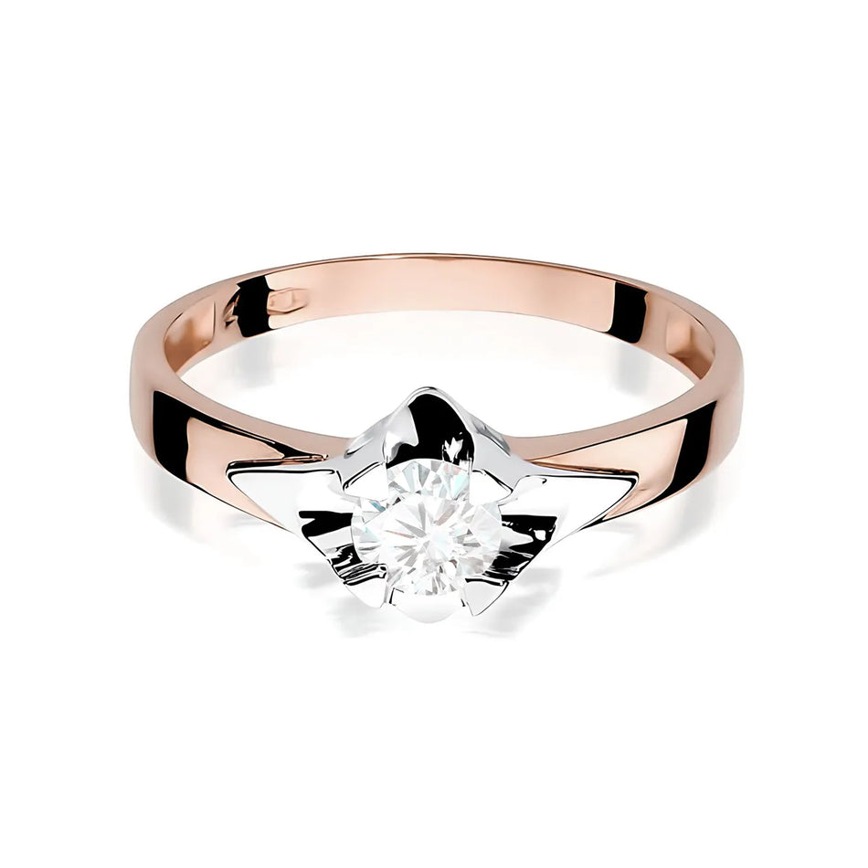 Gold Ring with 0.50ct Lab-diamond