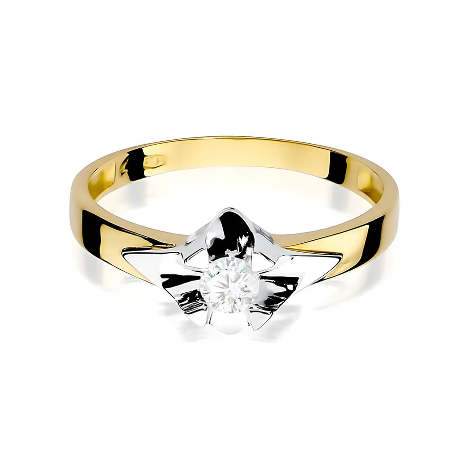 Gold Ring with 0.25ct Lab-diamond