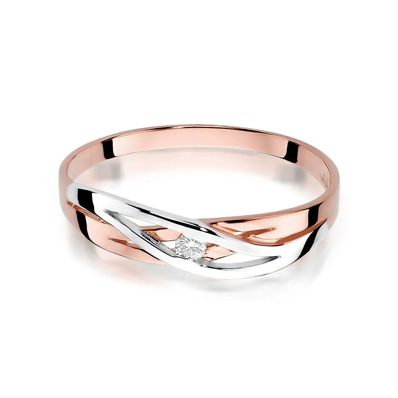 Zlatý prsten s diamantem 0,04 ct