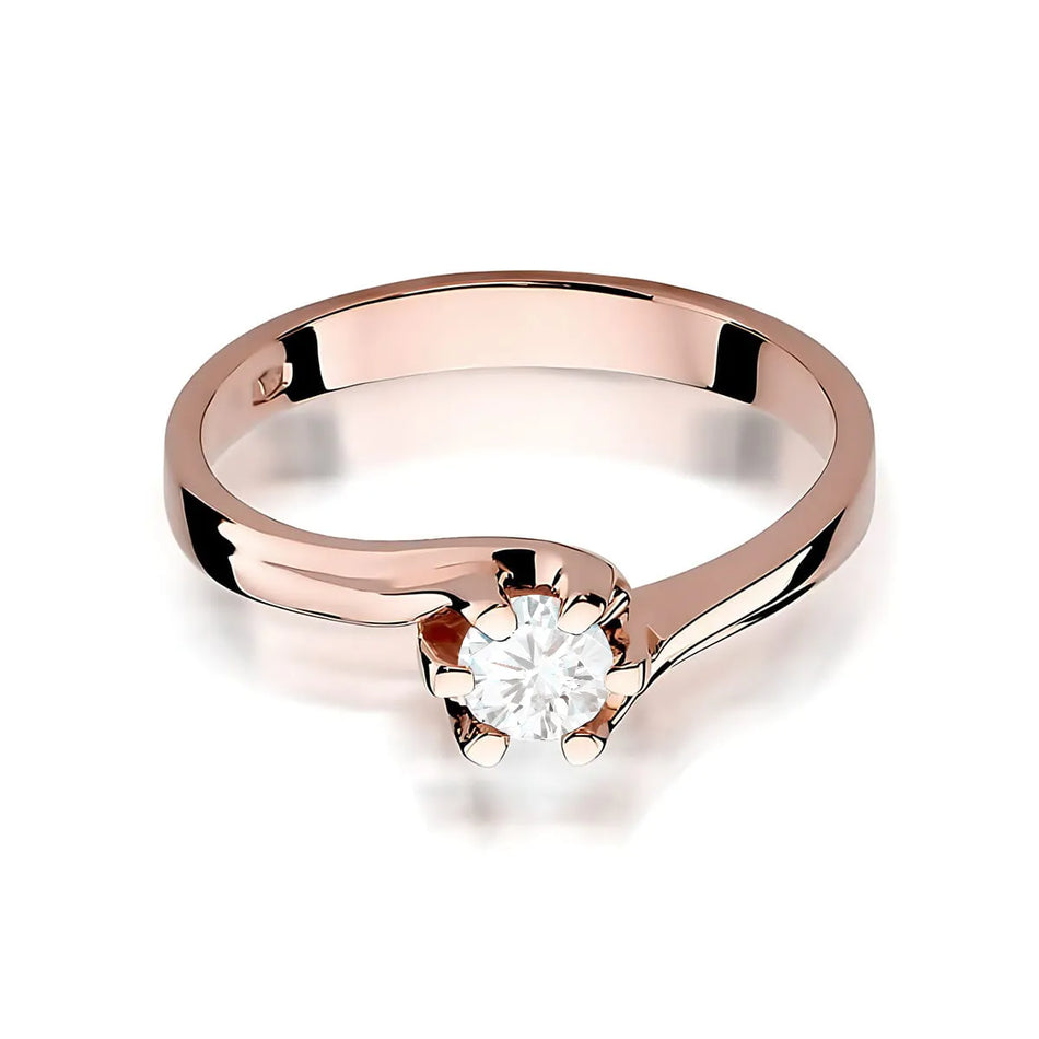 Gold Ring with 0.30ct Lab-diamond
