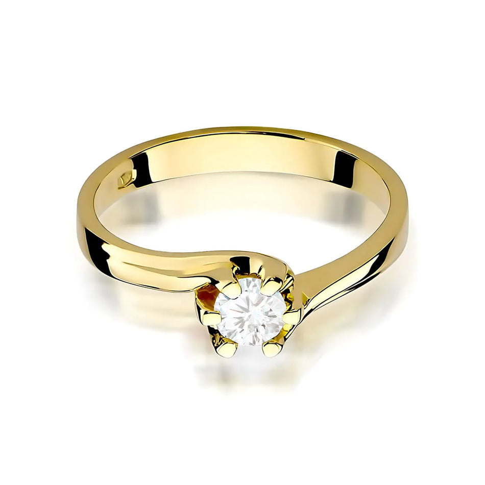 Gold Ring with 0.30ct Lab-diamond