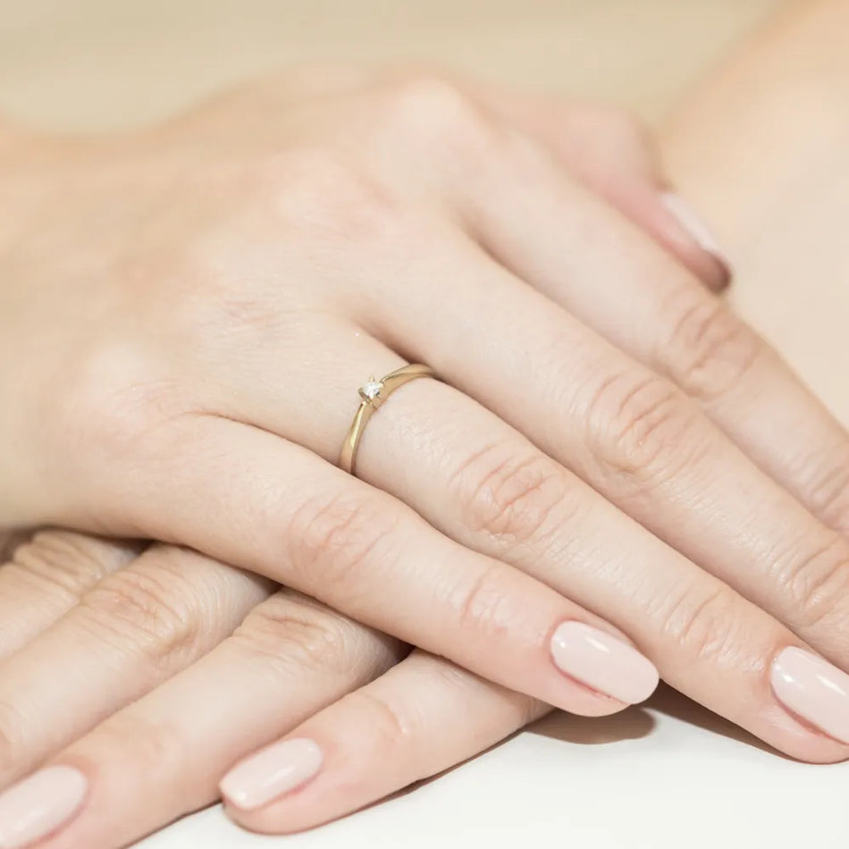 Gold Ring with 0.03ct Diamond