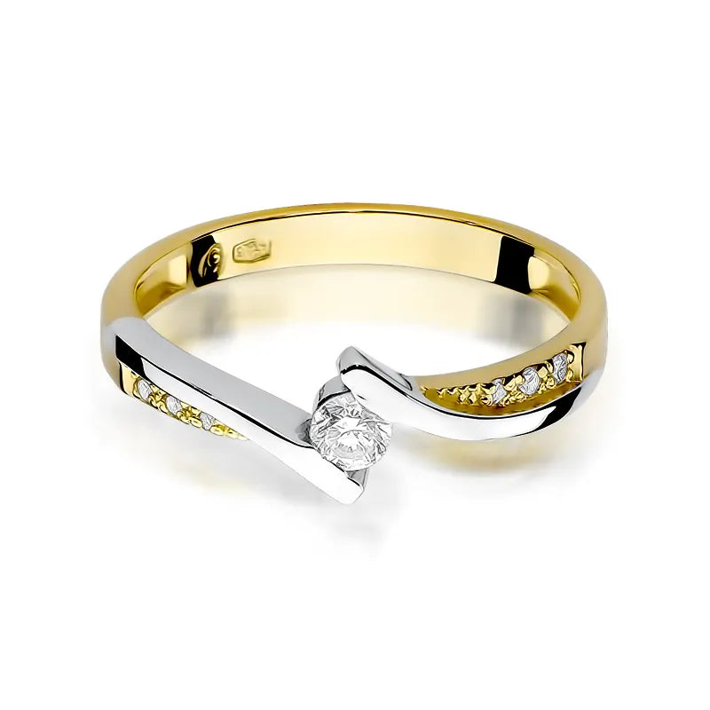Gold Ring with 0.13ct and 0.03ct Diamonds