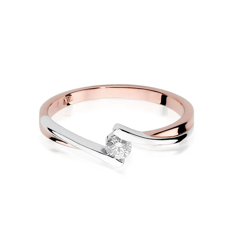 Zlatý prsten s diamantem 0,10 ct