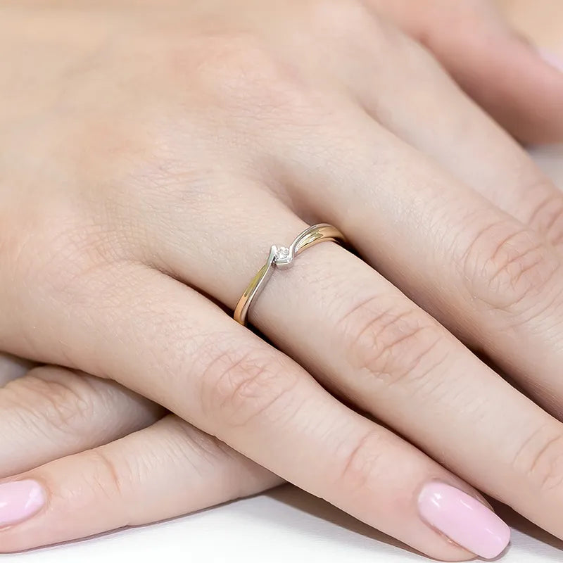 Gold Ring with 0.04ct Diamond